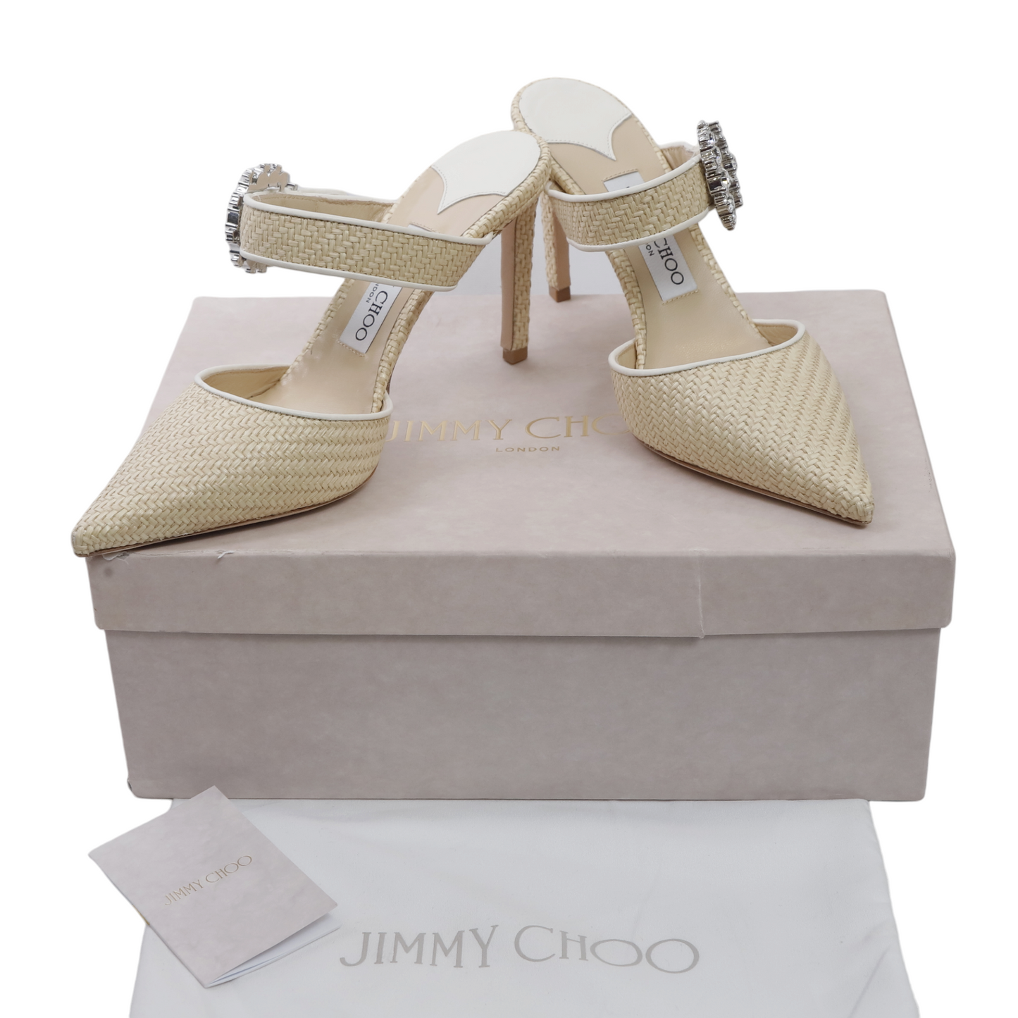 Jimmy Choo Crystal Embellishment Mules - Size 38