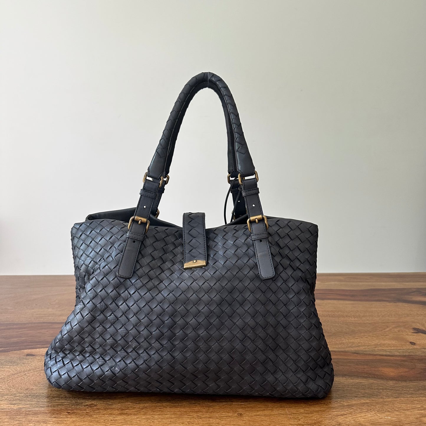Bottega Veneta Nappa Intrecciato Large Roma Tote
