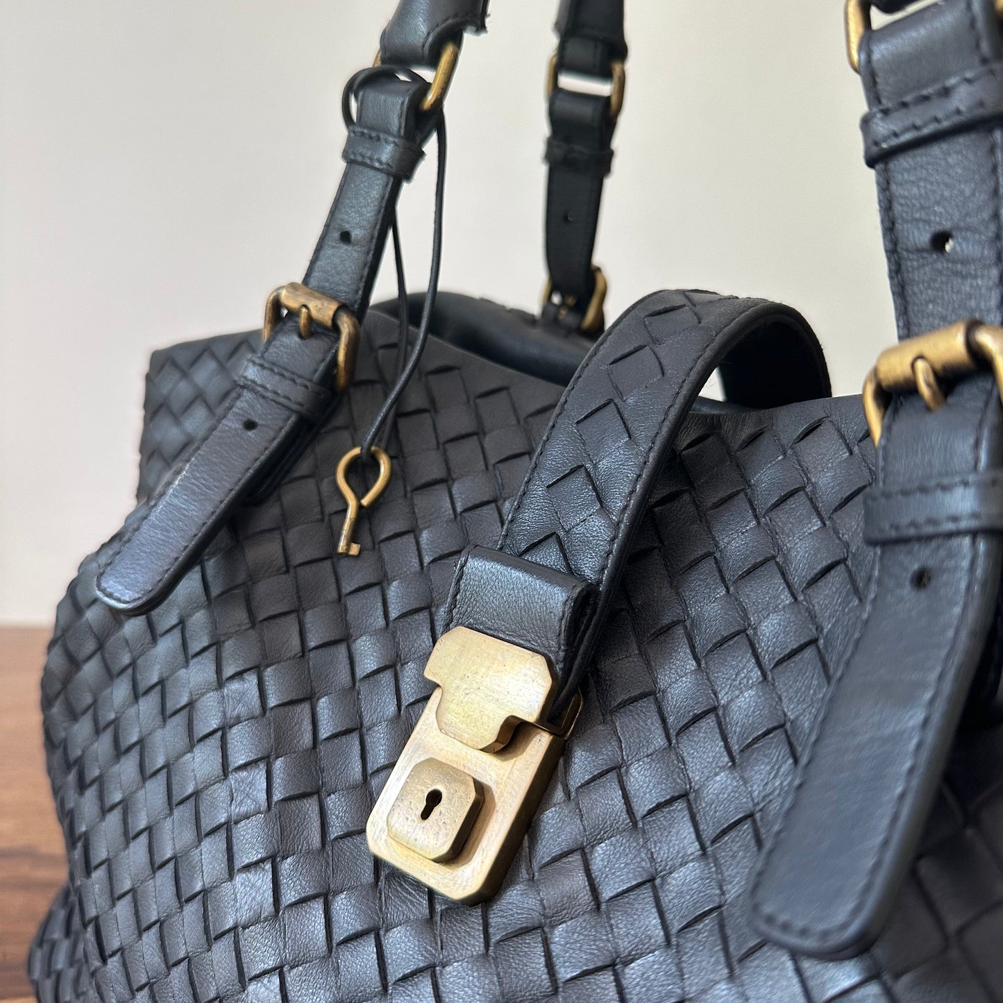Bottega Veneta Nappa Intrecciato Large Roma Tote