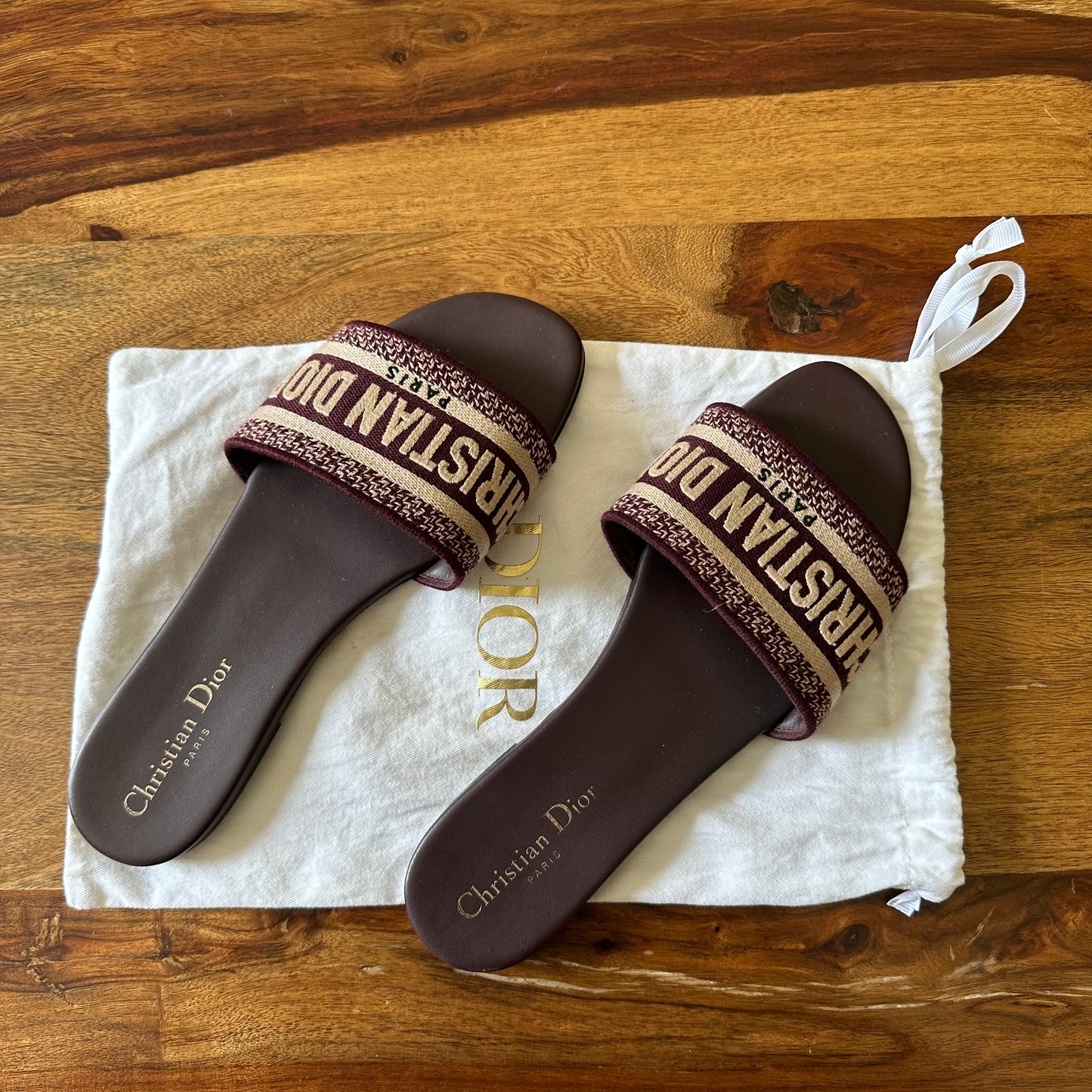Christian Dior Dway Canvas Slides