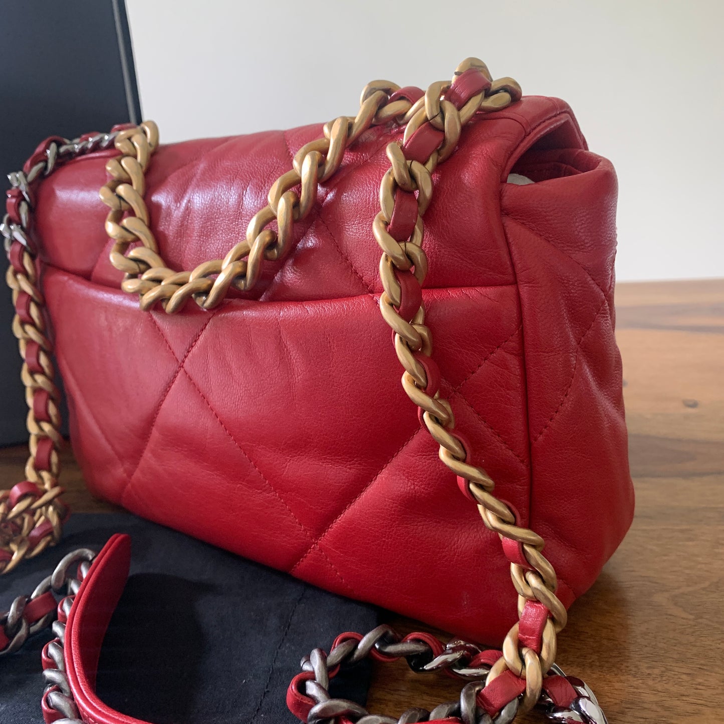 Chanel 19 Small in Red Lambskin Leather