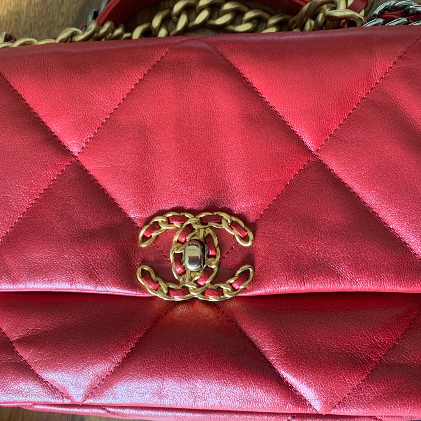 Chanel 19 Small in Red Lambskin Leather
