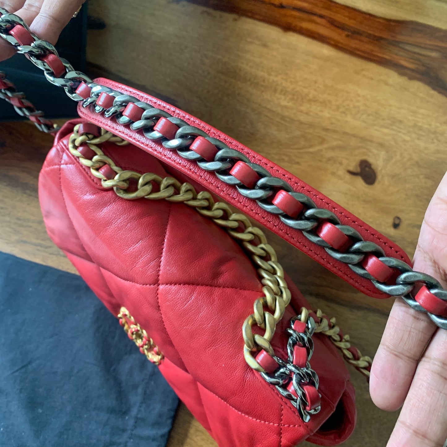 Chanel 19 Small in Red Lambskin Leather