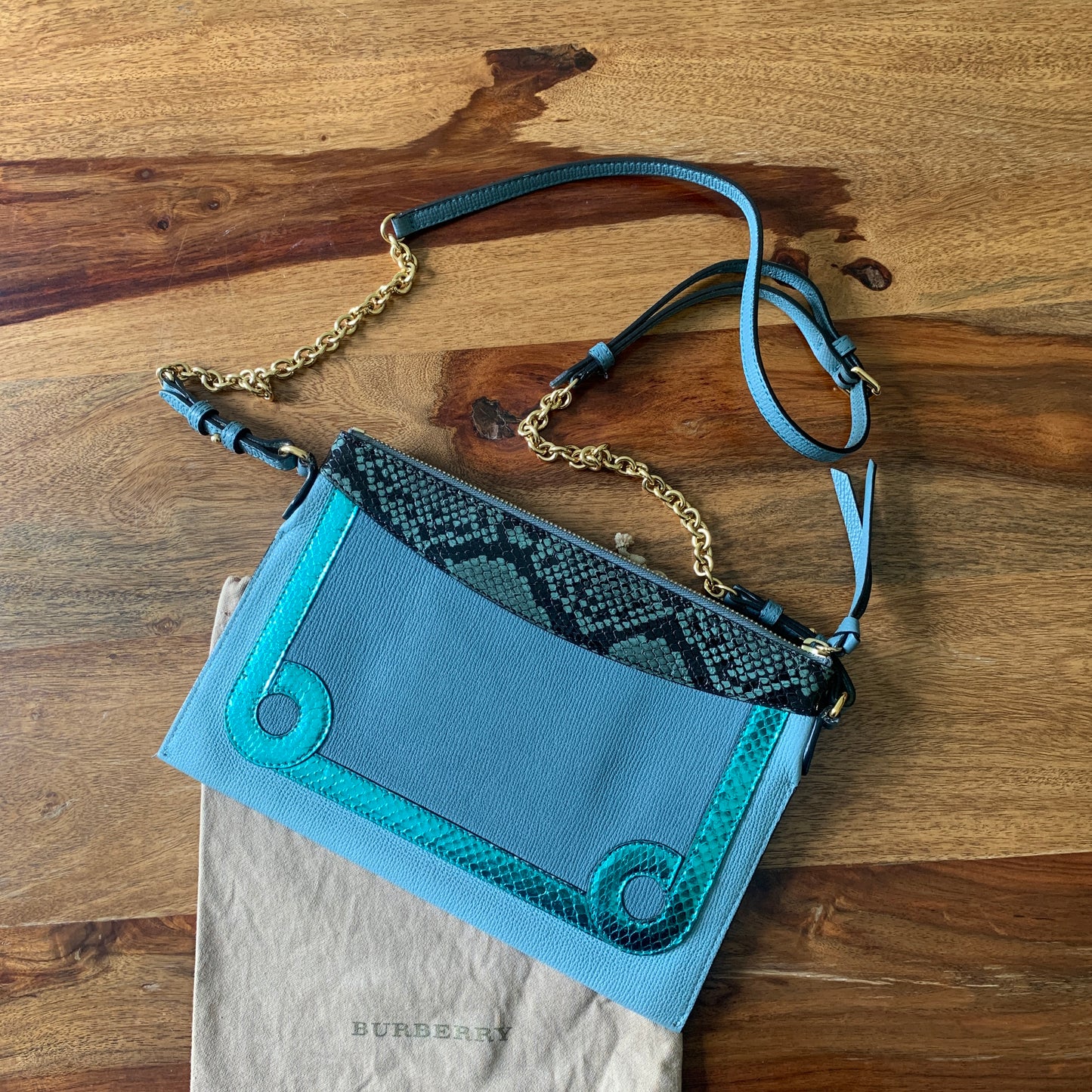 Burberry Sling Bag with Python Trim