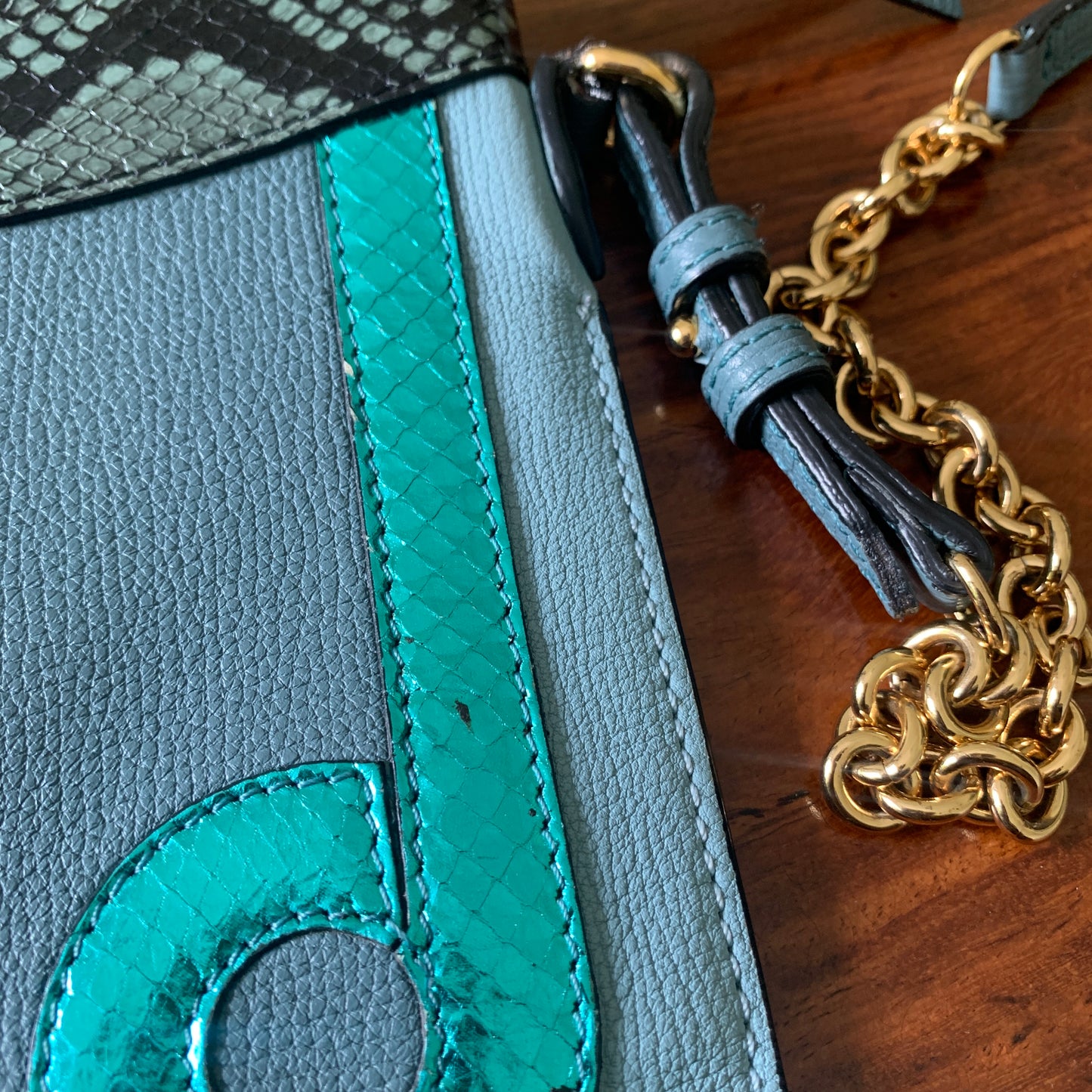 Burberry Sling Bag with Python Trim