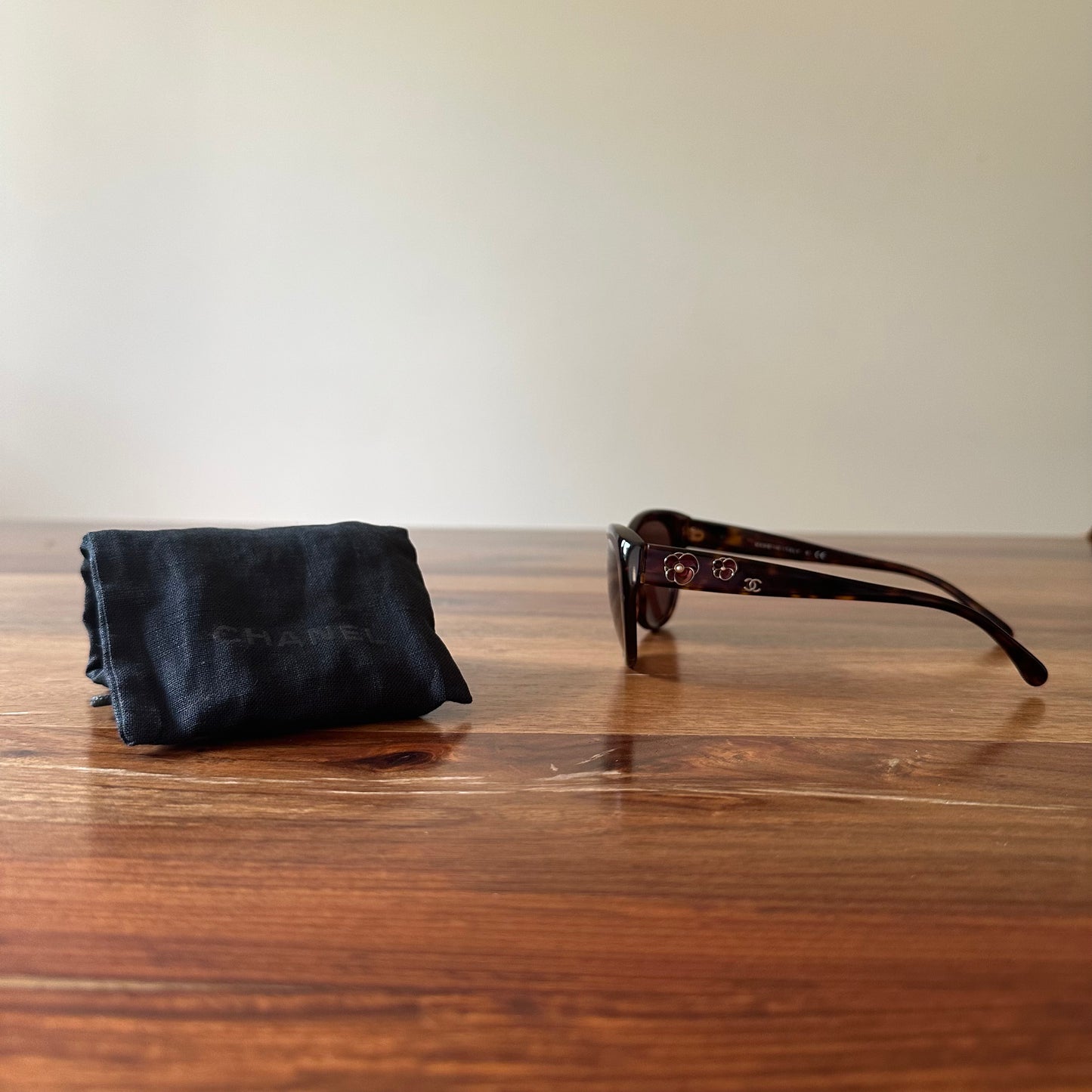 Chanel Camellia Pearl Accent Sunglasses