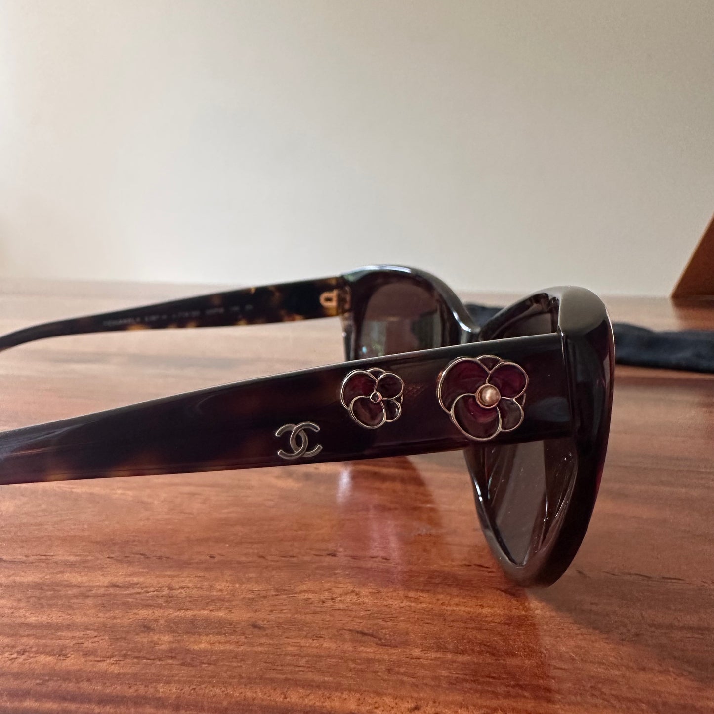 Chanel Camellia Pearl Accent Sunglasses