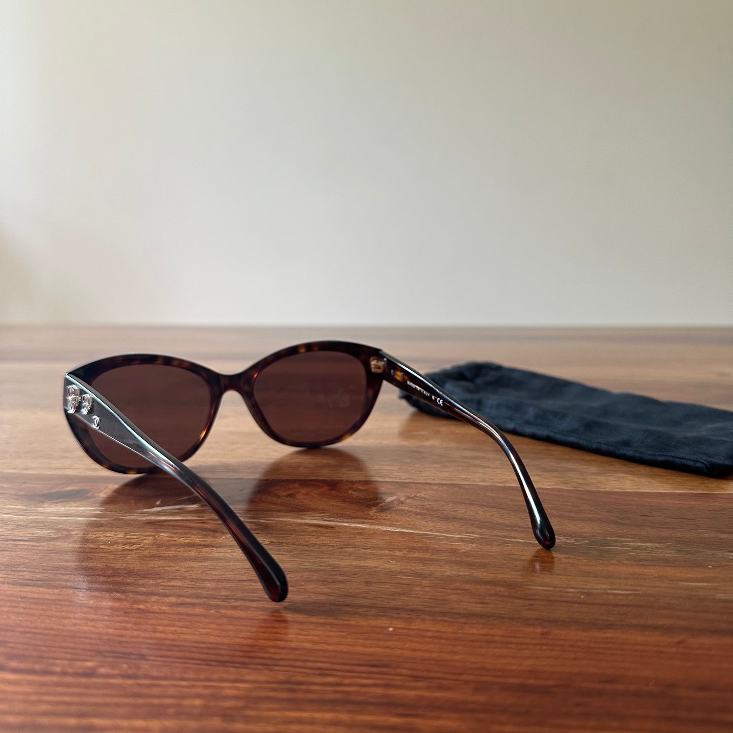 Chanel Camellia Pearl Accent Sunglasses