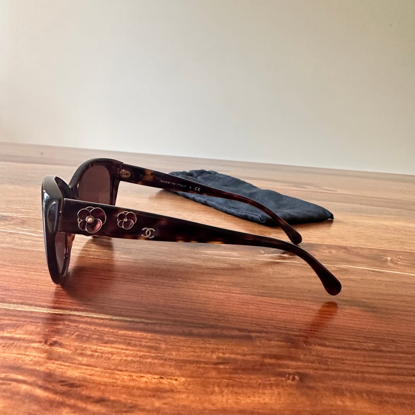 Chanel Camellia Pearl Accent Sunglasses