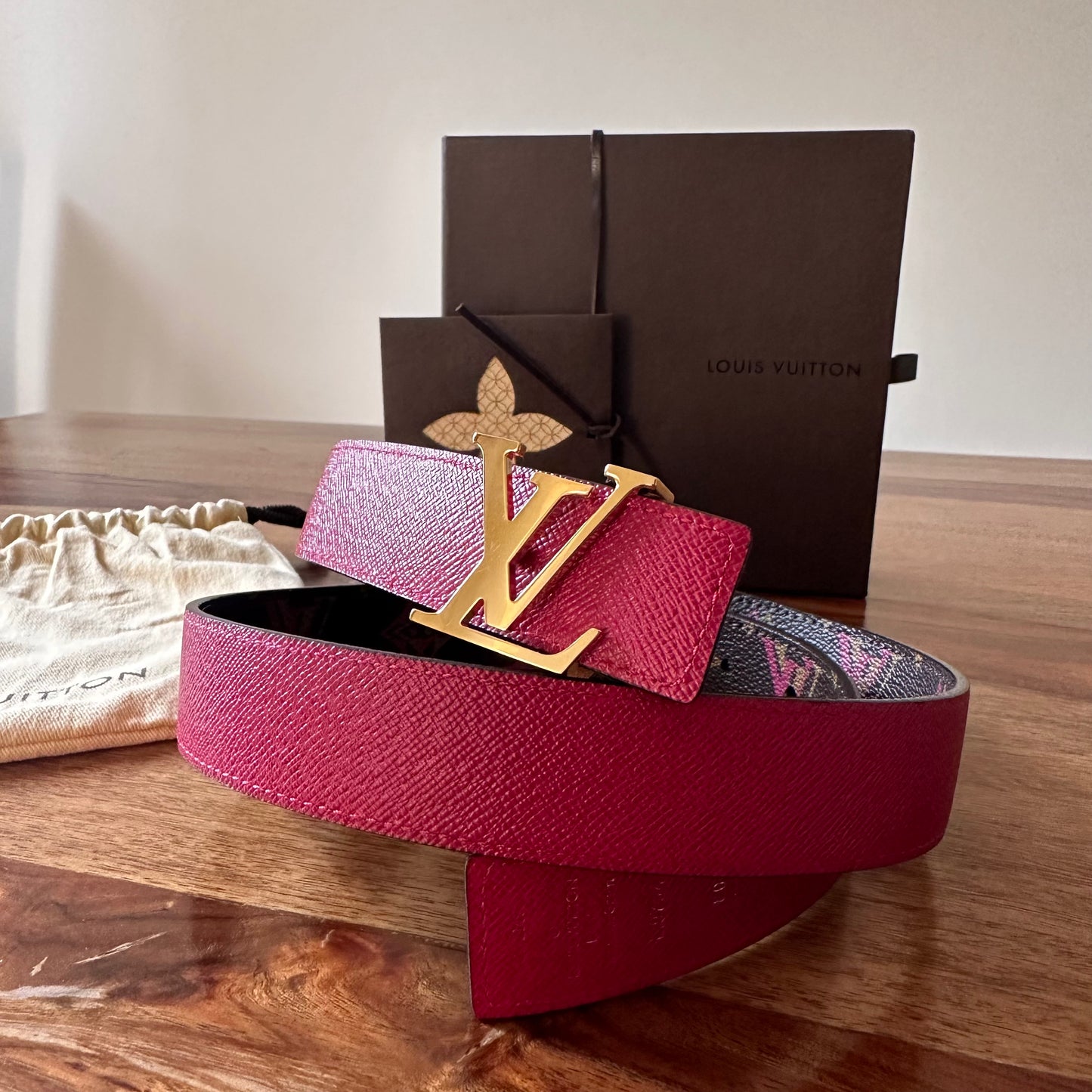 Louis Vuitton Limited Edition Reversible Initials Belt - Size 32