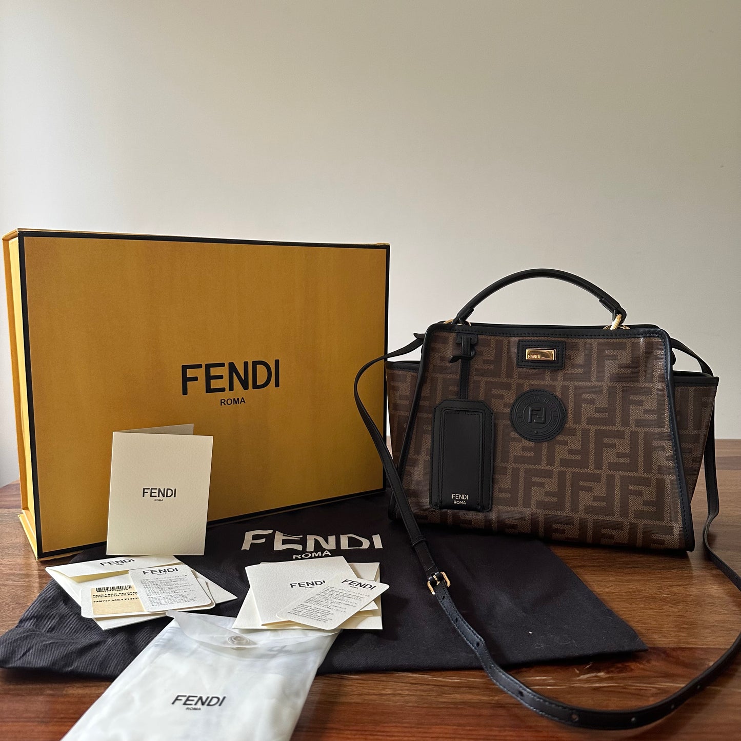 Fendi Mini Peek-a-boo Bag with Monogram Cover