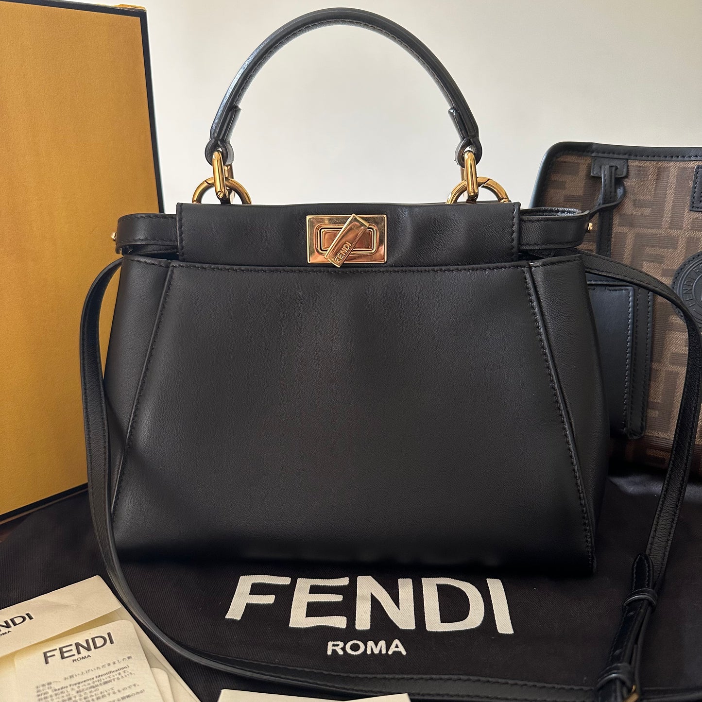 Fendi Mini Peek-a-boo Bag with Monogram Cover