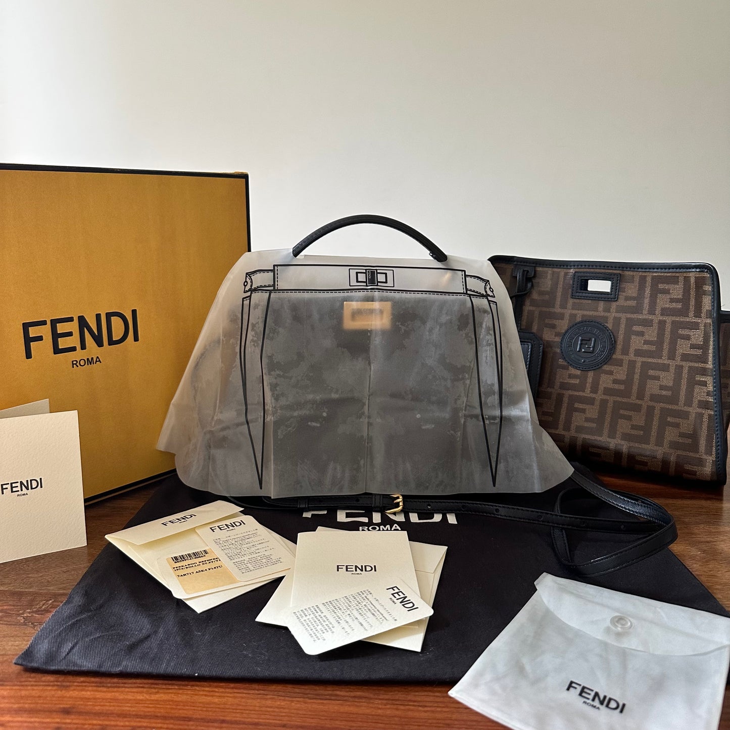 Fendi Mini Peek-a-boo Bag with Monogram Cover