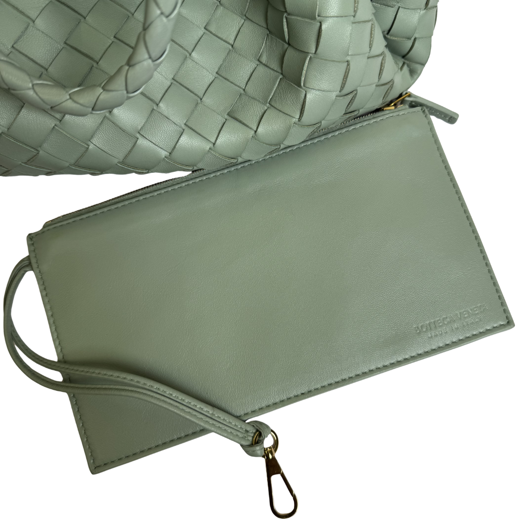Bottega Veneta Parachute Bag in Sage Leather