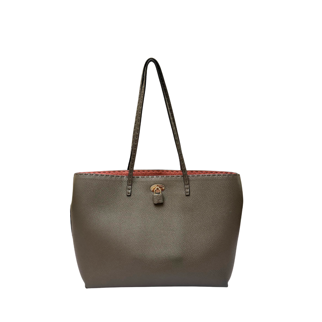 Fendi Selleria Carla Tote in Beige Leather