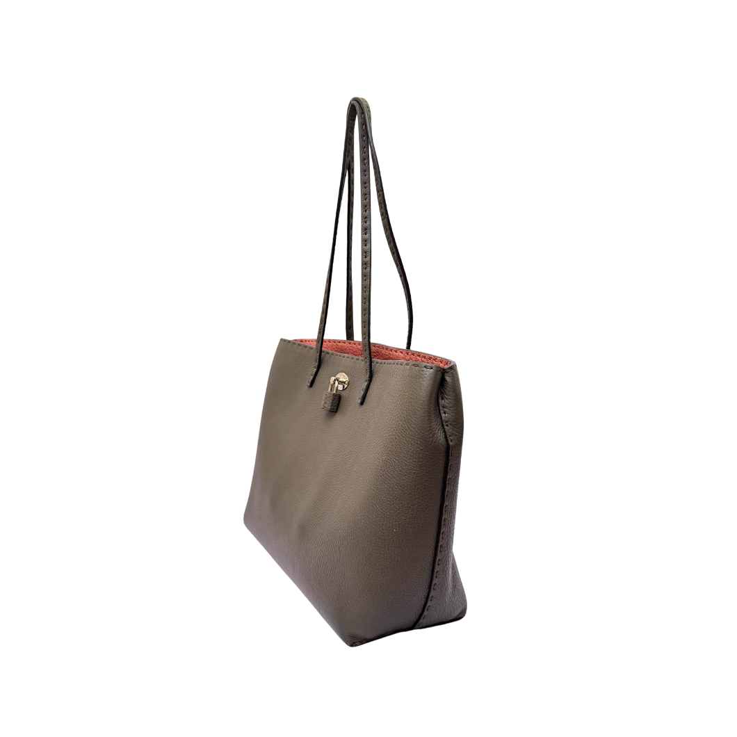 Fendi Selleria Carla Tote in Beige Leather
