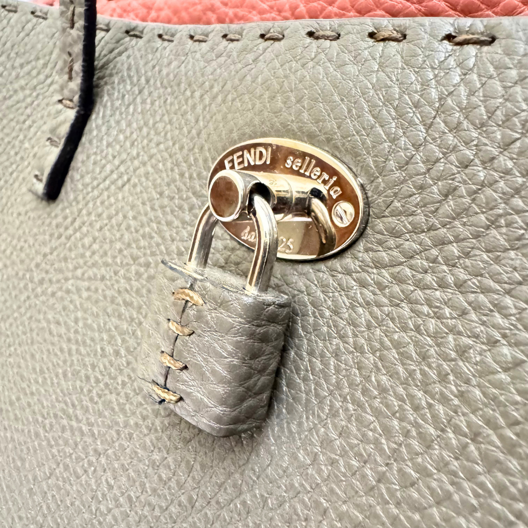 Fendi Selleria Carla Tote in Beige Leather