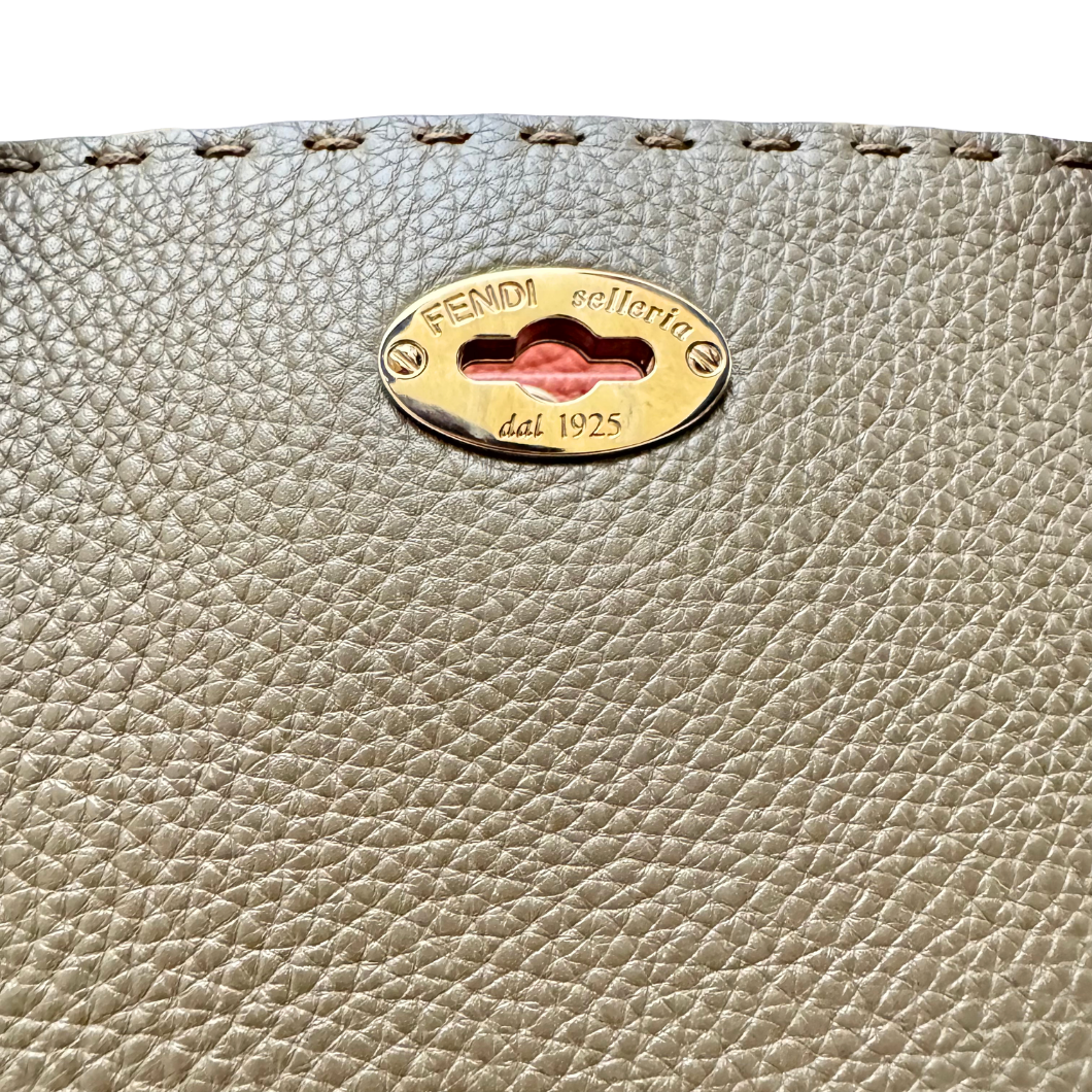 Fendi Selleria Carla Tote in Beige Leather