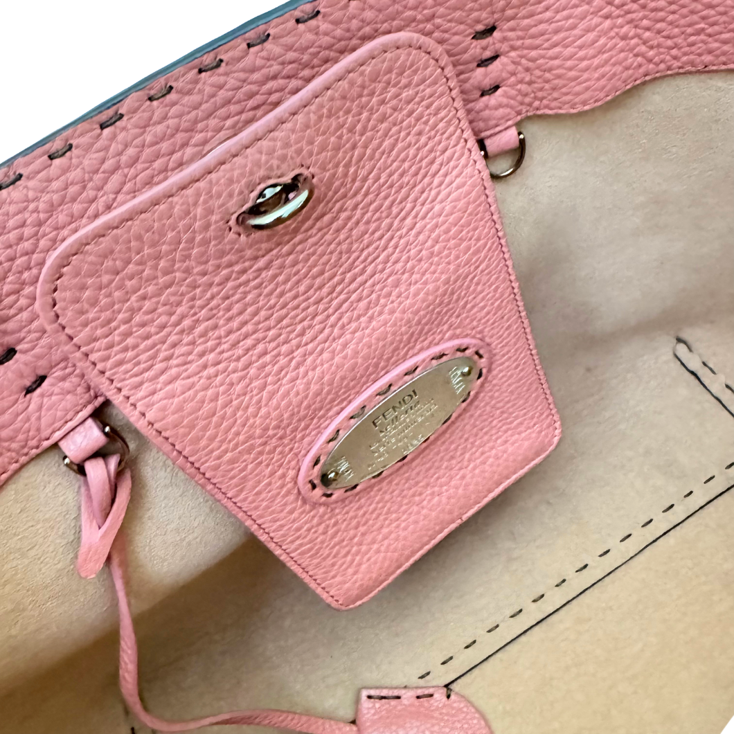 Fendi Selleria Carla Tote in Beige Leather