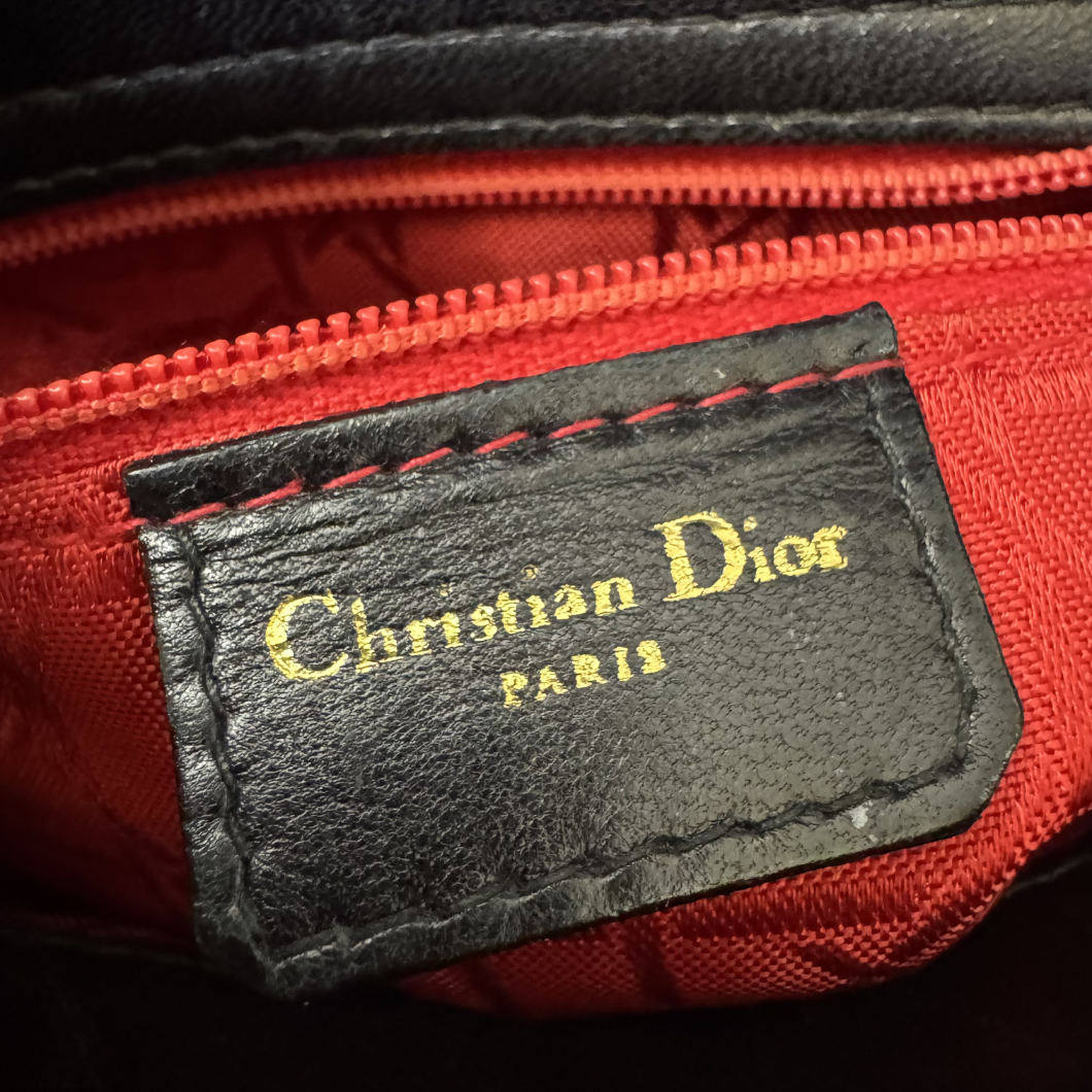 Christian Dior Mini Lady Dior Bag in Black with 24K Gold Hardware