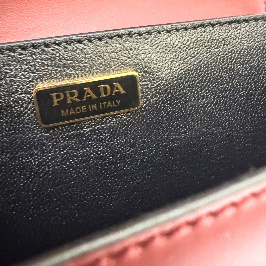 Prada Cahier Shoulder Bag in Burgundy Leather