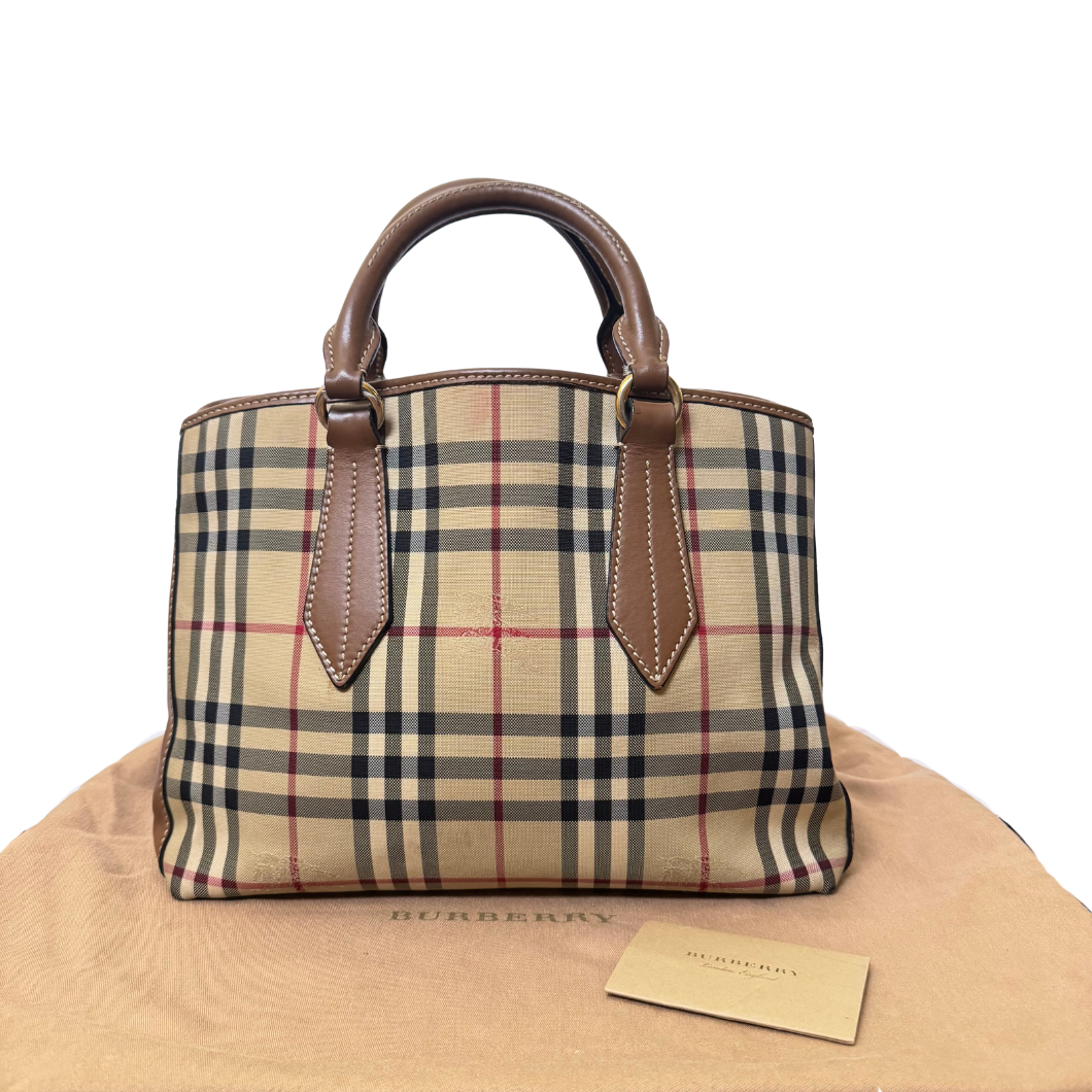 Burberry Ballington Tote in Beige Horseferry Check