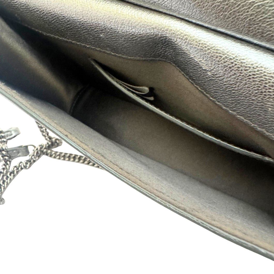 Jimmy Choo Sidney Crossbody Bag in Metallic Leather with CHOO Logo