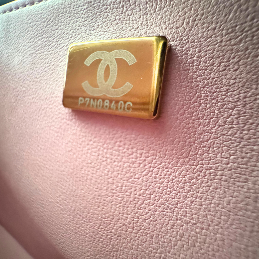 Chanel 21P Rose Dragée Mini Rectangular Flap Bag
