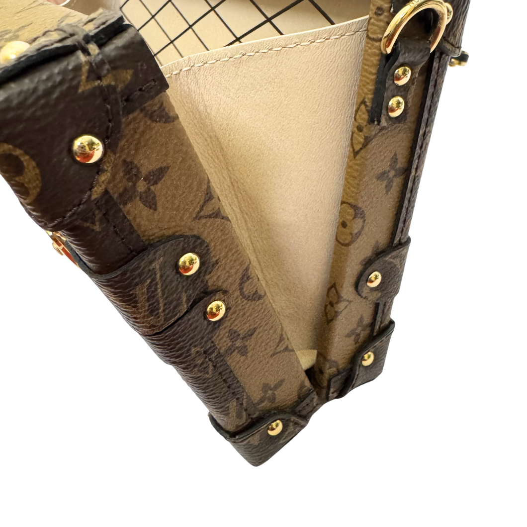 Louis Vuitton Petite Malle in Reverse Monogram Canvas with Gold Hardware