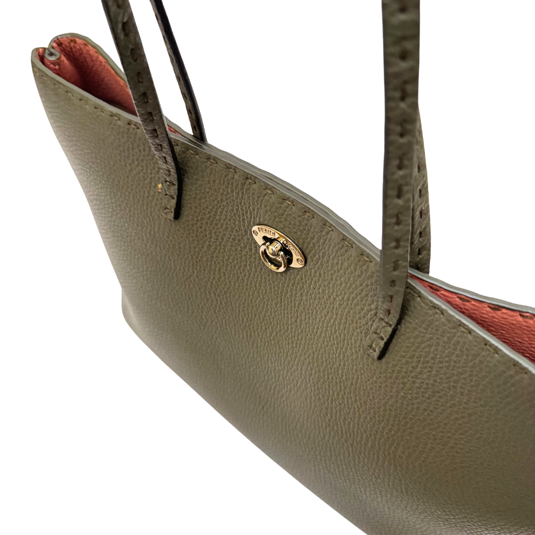 Fendi Selleria Carla Tote in Beige Leather