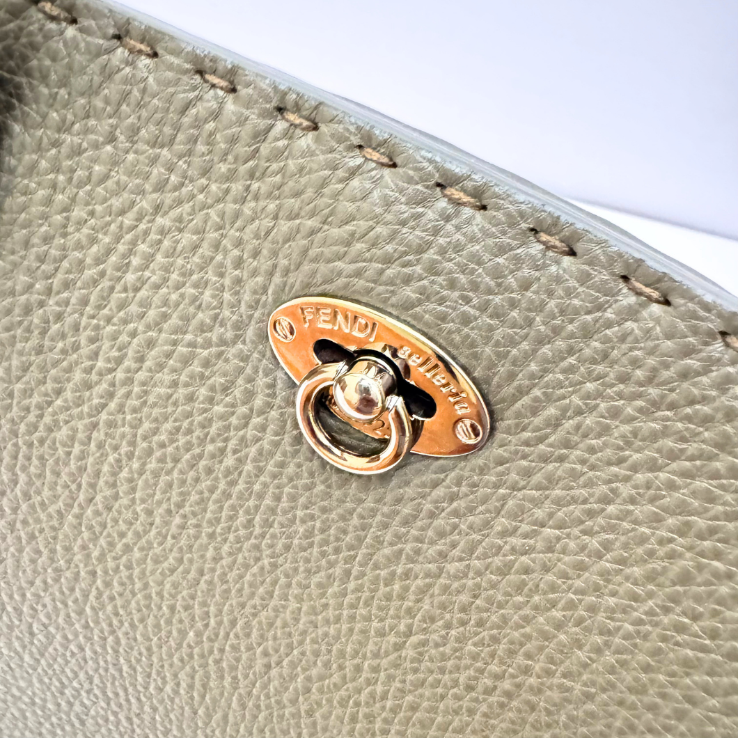 Fendi Selleria Carla Tote in Beige Leather