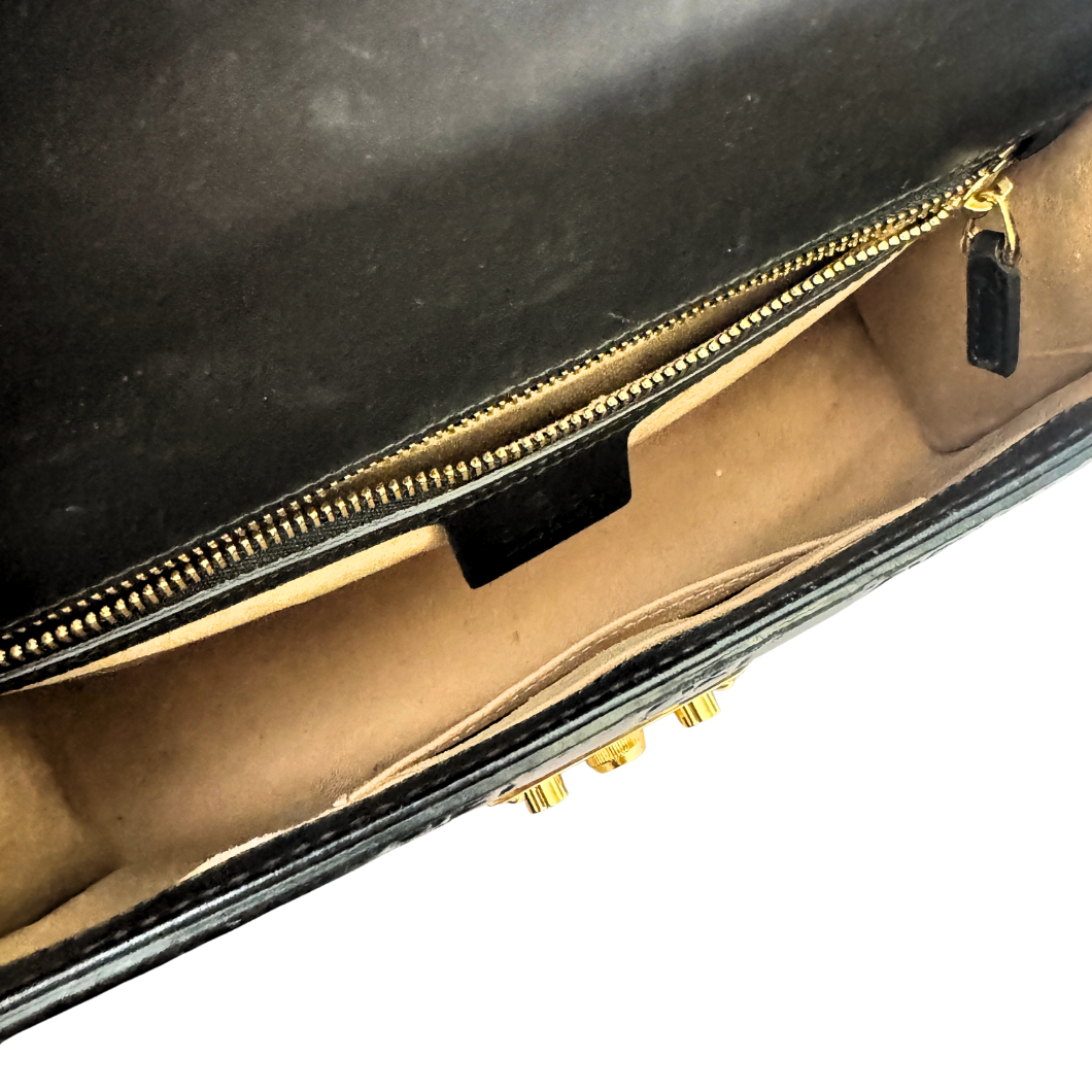 Gucci Padlock Large Shoulder Bag in Black Guccissima Leather