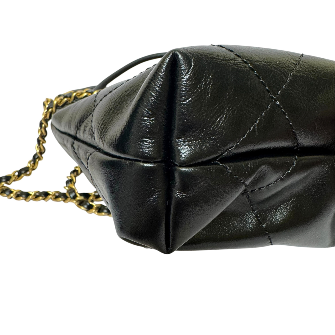 Chanel 22 Mini Bag in Black Calfskin Leather