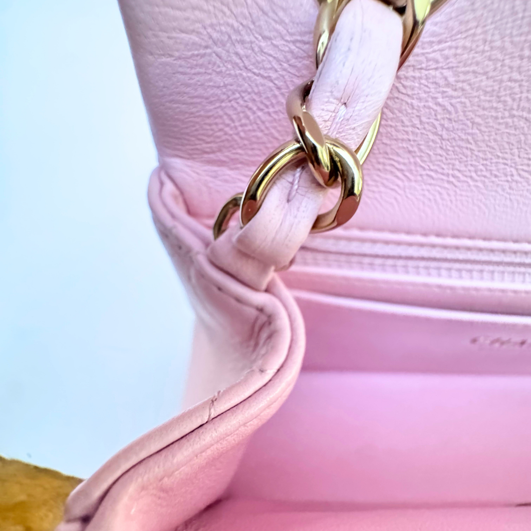 Chanel 21P Rose Dragée Mini Rectangular Flap Bag