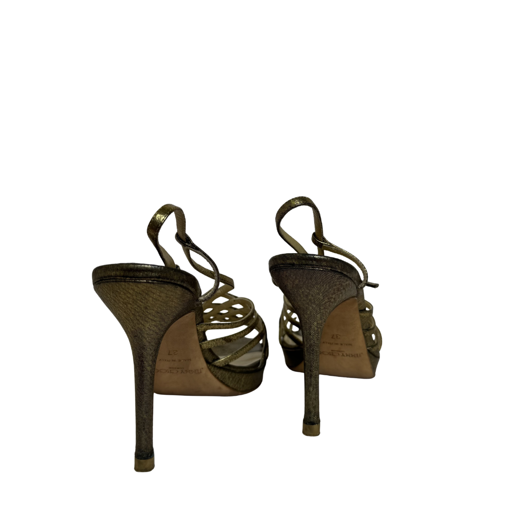 Jimmy Choo Metallic Cage Sandals