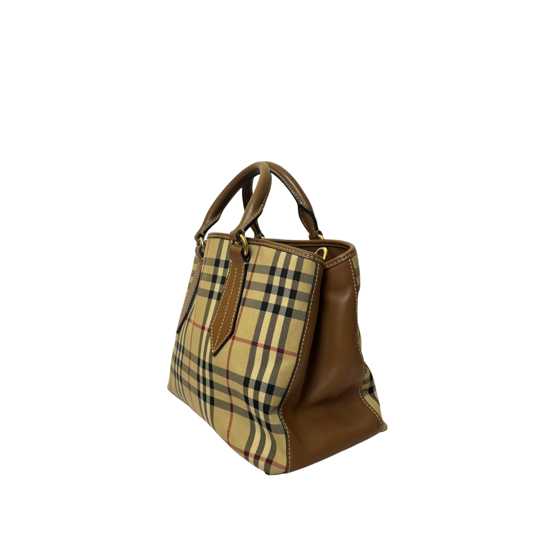 Burberry Ballington Tote in Beige Horseferry Check