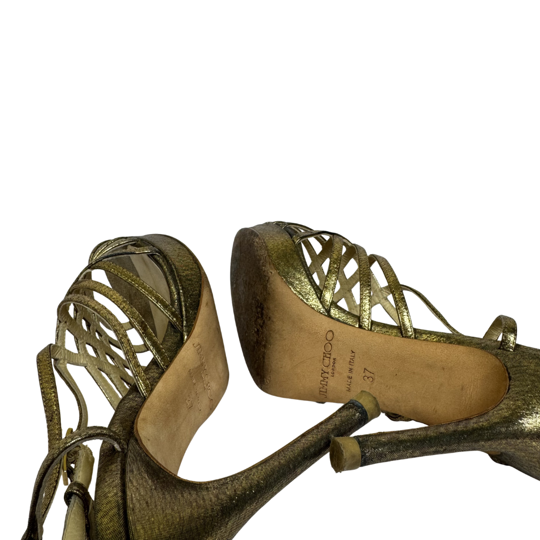 Jimmy Choo Metallic Cage Sandals