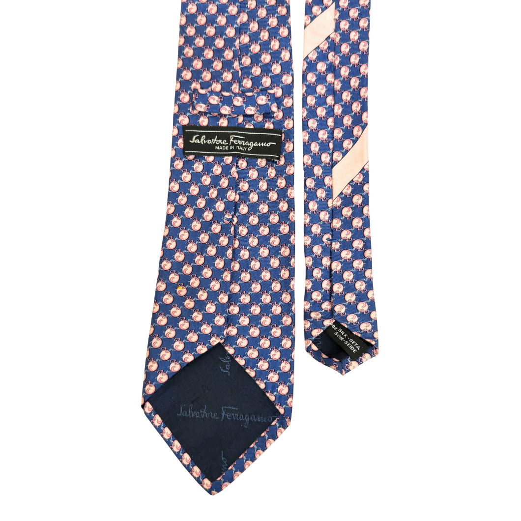 Salvatore Ferragamo Royal Blue Silk Necktie