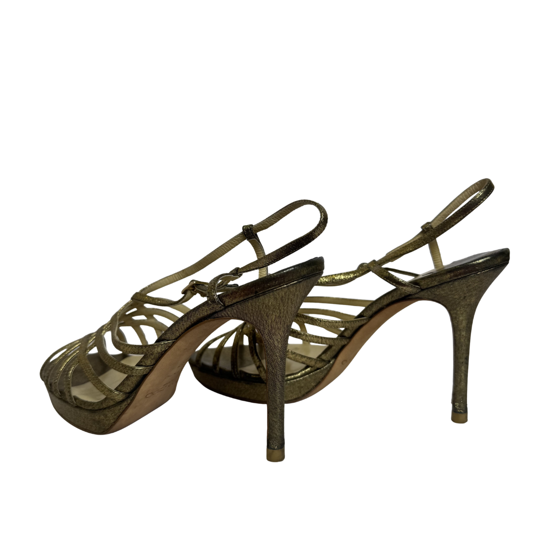 Jimmy Choo Metallic Cage Sandals