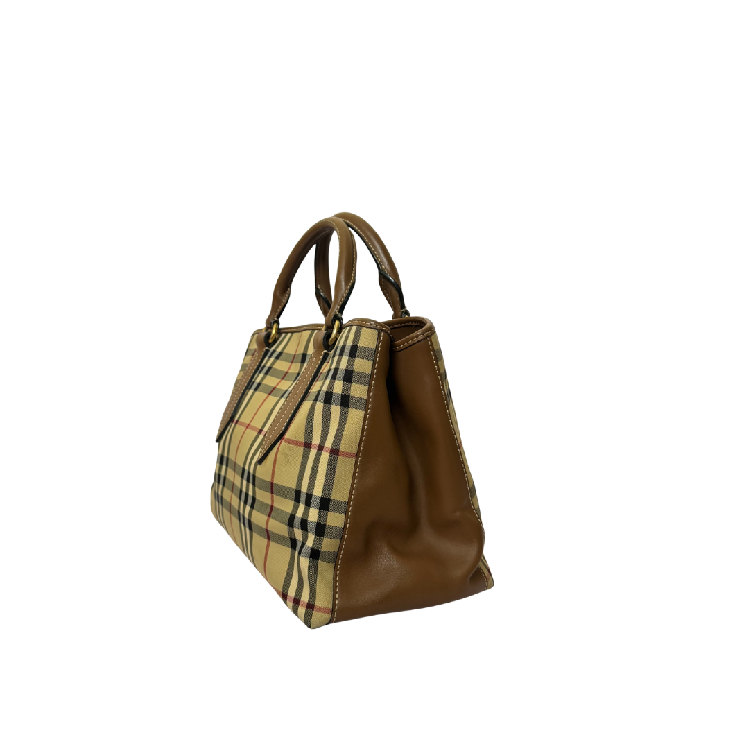 Burberry Ballington Tote in Beige Horseferry Check