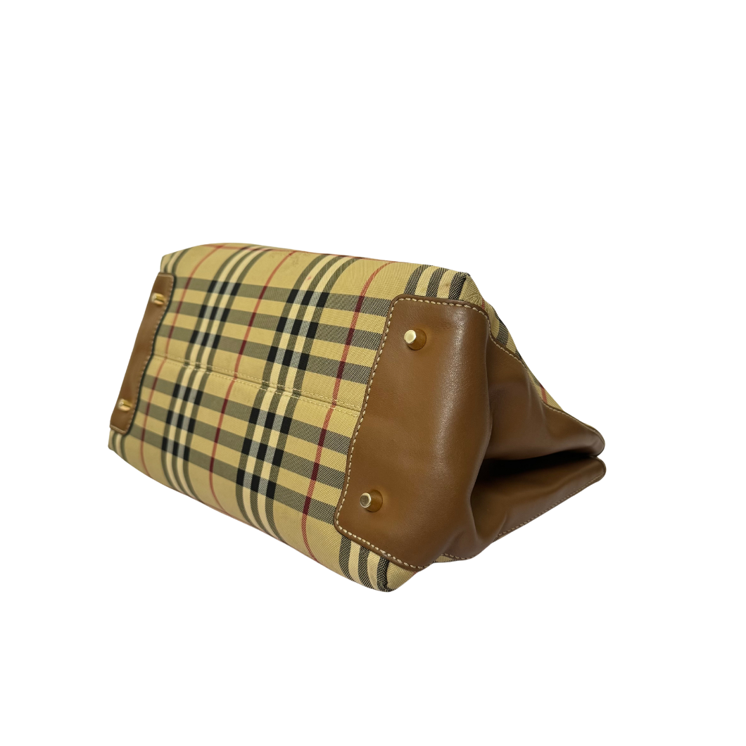Burberry Ballington Tote in Beige Horseferry Check