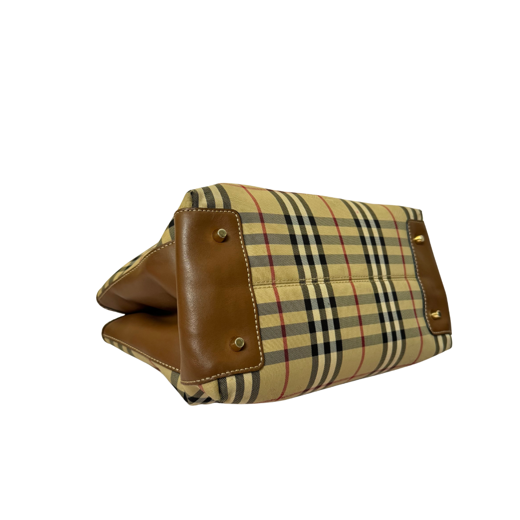 Burberry Ballington Tote in Beige Horseferry Check