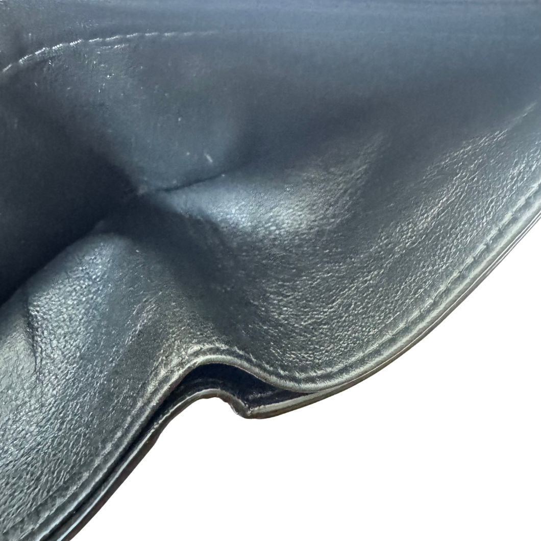 Saint Laurent Bifold Wallet in Black Crocodile-Embossed Leather