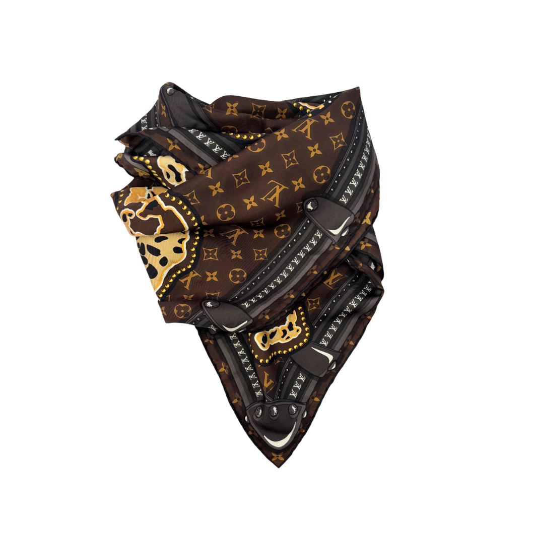 Louis Vuitton Silk Square Scarf with Monogram Print