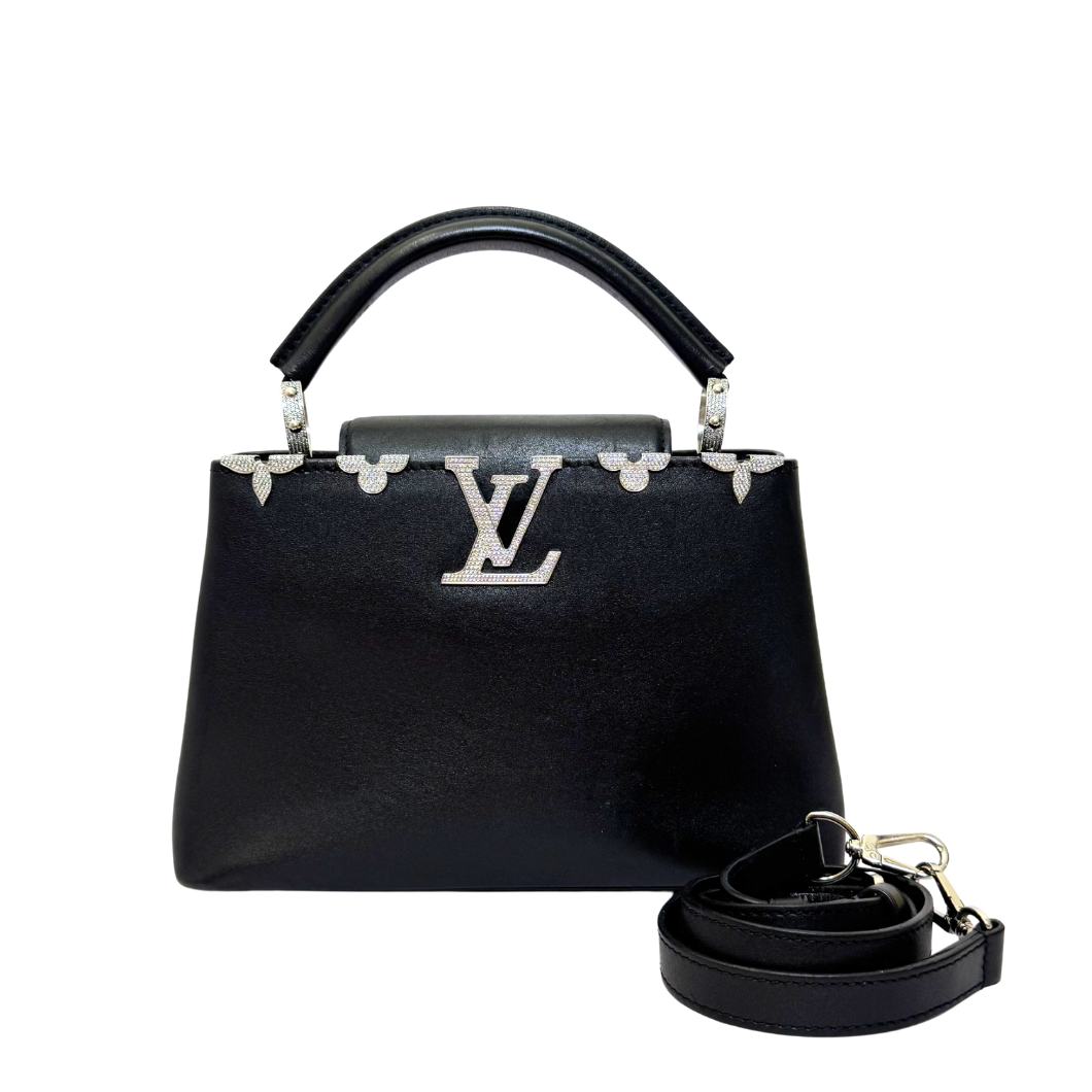 Louis Vuitton Capucines BB Handbag with Crystal Monogram Embellishment