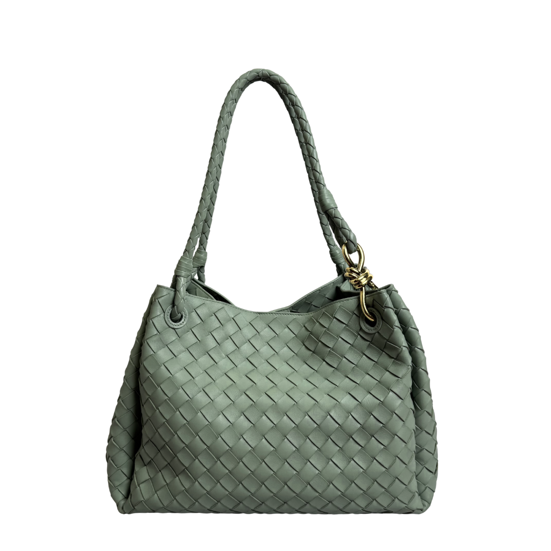 Bottega Veneta Parachute Bag in Sage Leather