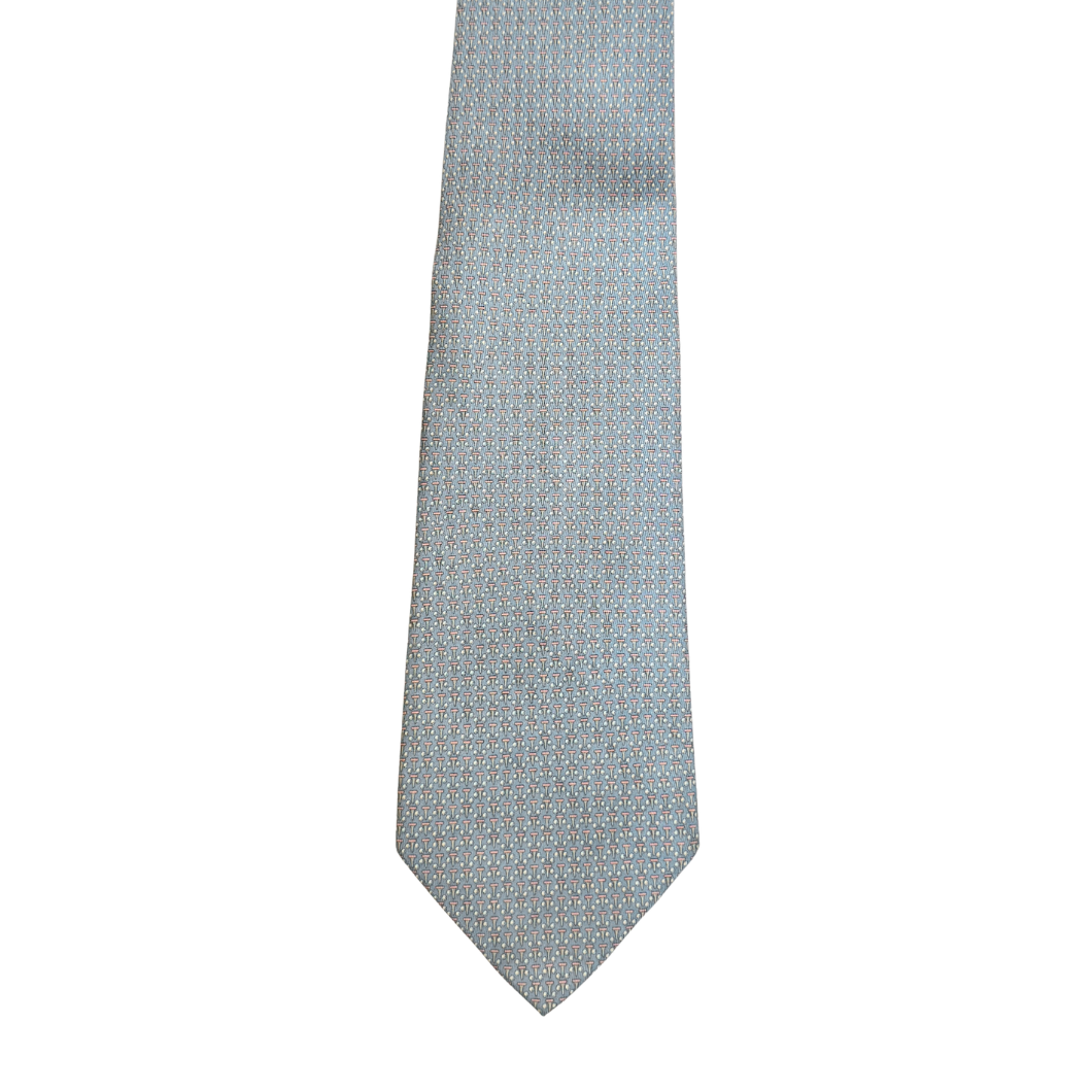 Salvatore Ferragamo Sky Blue Silk Necktie