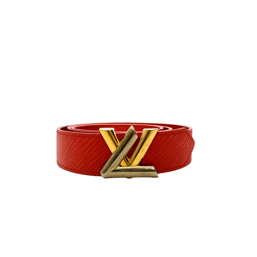 Louis Vuitton Twist Red Epi Leather Belt - Size 80 cm