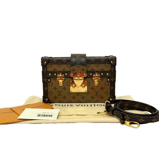 Louis Vuitton Petite Malle in Reverse Monogram Canvas with Gold Hardware