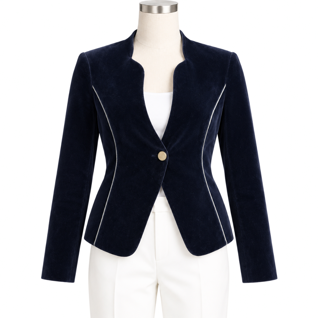 Emporio Armani Blue Velvet Blazer, Size US 40